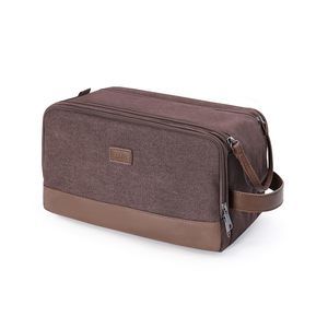 Toiletry Bag For Men Travel Toiletry Organizer Canvas And Leather Dopp Kit🙈